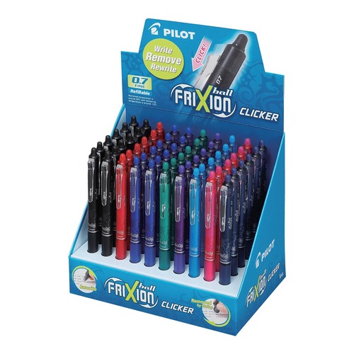 Pilot Frixion Clicker Erasable Fine Assorted Pre-packed 60 Pen Display (BLRT-FR7-60DPK)