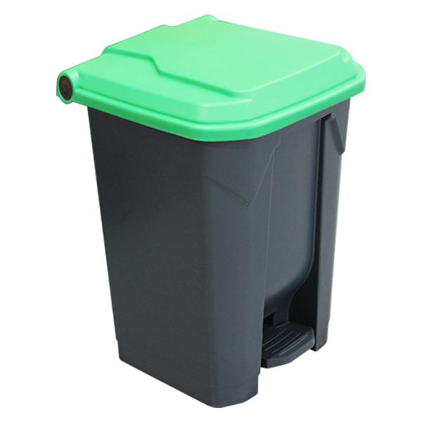 50L Pedal Bin with Green Lid