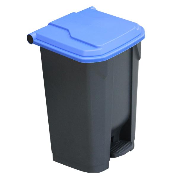 80L Pedal Bin with Blue Lid 