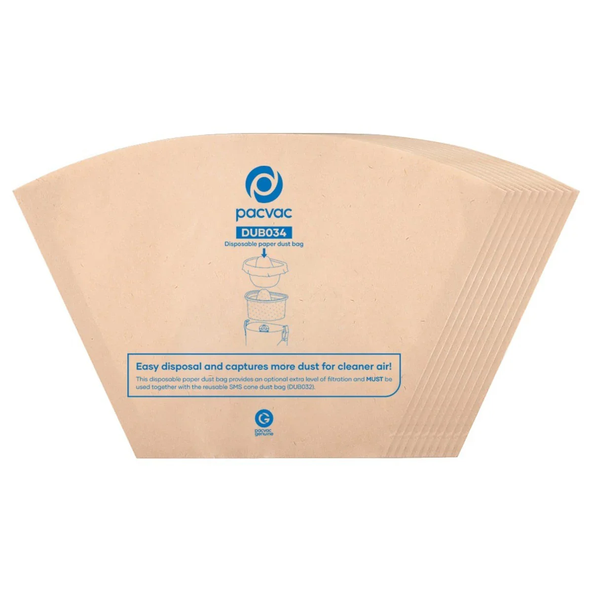 Pacvac Velo 2nd Gen Paper Vac Bags 10pack