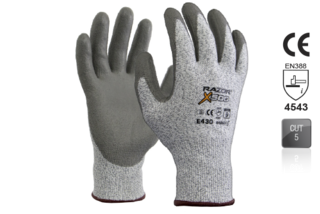 RAZOR X500 PU coated Cut Resistant Level 5 HPPE Fibre Liner , Size 11 - Esko