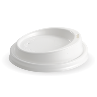 Hot Cup PS Lid Large (To Fit 6, 8, 10, 12, 16, 20oz) 90mm White - BioPak