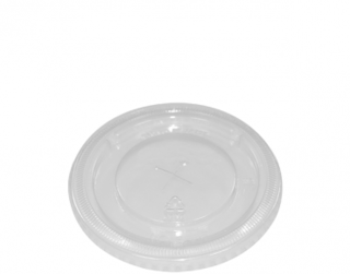 Costwise' P.E.T Cold Cup Lid Flat, with straw slot (suit 425ml cups) - Castaway