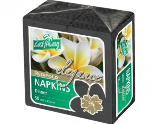 Elegance' Dinner Napkins, RediFold', Black - Castaway