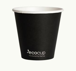 Hot Cup PLA Single Wall 8oz Uni-Cup 90mm Black - Ecoware