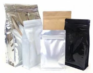 Flat Bottom with Zipper Food Pouch 500g Silver Matt 150x80x255mm Carton 500