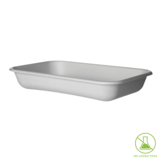 Tray 24oz Rect  Bl Sc Vanguard White 200 x 140 x 38   - Detpak