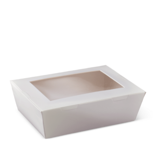 Large Window Lunch Box (1900ml) White 195 x 140 x 65   - Detpak