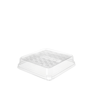 Lid Flat PLA Fits 7in Sq (Taco) Clear    - Detpak