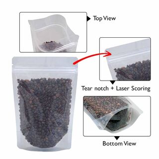 Stand Up Pouch Clear/Clear 100g w Zip no Valve 120w x 200h x (40 + 40)g