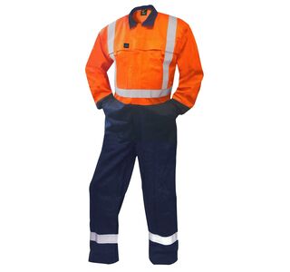 Fr Overall, 240 Gsm.88/12 11 Cal, Orange/Navy D/N-Size 11