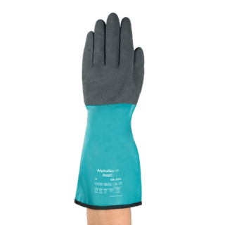 Ansell AlphaTec 58-201 Nitrile-Coated Gloves for Heat, Cold, and Chemical Protection – Extremely Versatile - L