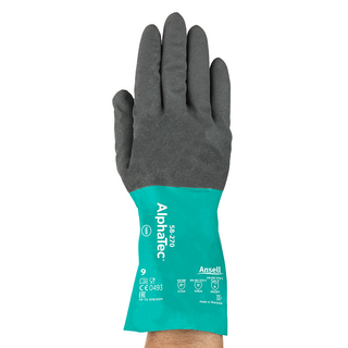 Ansell AlphaTec 58-270 Nitrile-Coated Chemical Gloves – Strong Grip, High Dexterity - M
