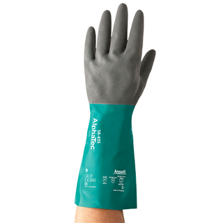 Ansell AlphaTec 58-435 Nitrile-Coated Chemical Gloves – Heavy-Duty, Strong Wet and Oily Grip - M