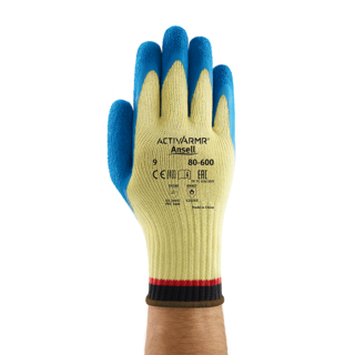 Ansell ActivArmr 80-600 Latex-Coated Cut Resistant Gloves – Excellent Comfort and Grip - M