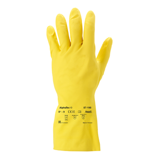 Ansell AlphaTec 87-190 Latex Chemical Gloves – Extra Thin for Excellent Sensitivity - S