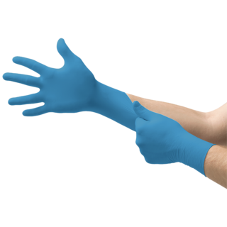 Ansell TouchNTuff 92-670 Powder-Free Nitrile Disposable Gloves for Food Processing and Heavy-duty Jobs - L